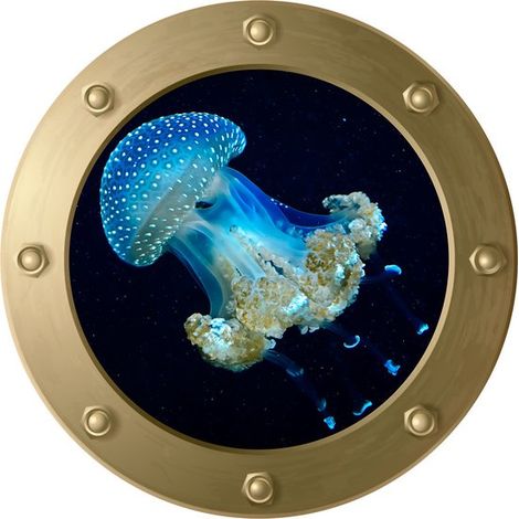 Muursticker - Papier peint rond 29x29 cm - Accessoires de Décoration murale - Décoration murale - Autocollant pour chambre - Bleu - Rond - PVC (1/4)