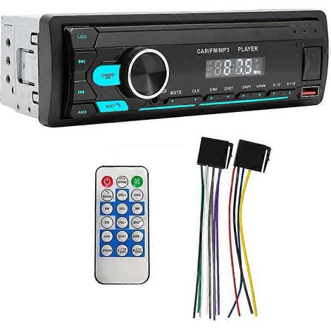 Autoradio simple DIN, Bluetooth, FM, appels mains libres, lecteur USB/AUX/SD/MP3, récepteur stéréo pour voiture (1/5)