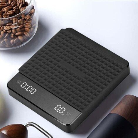 QORVA-Balance de cuisine numérique avec minuteur - Balance de précision 3 kg/0,1 g - Balance de cuisine rechargeable - Balance à café avec affichage LED (1/4)