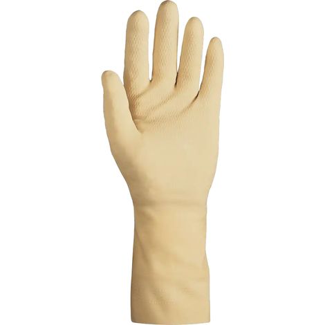 SIR SAFETY SYSTEM CONTACT Gants de protection chimique en latex jaune Taille 6 Lot de 12 paires