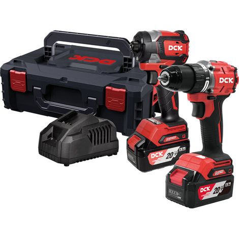 Perceuse-visseuse à percussion 20V avec 2 batteries 4Ah – Couple 60Nm – Moteur Brushless – Coffret D-STACK inclus