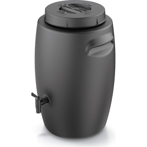 Fass zur Herstellung von organischem Dünger - 55 Liter - Kunststoff Dünger Tank 60 x 38 cm anthrazit - Kompost Behälter Düngerfass Flüssigdünger Jauche Herstellung aus Garten- und Wiesenpflanzen