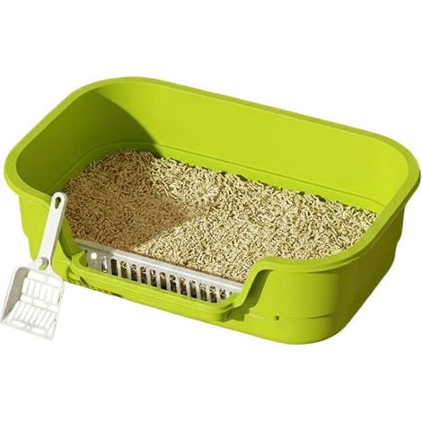 Halbgeschlossene Katzentoilette mit Sandfang, großer, abgedeckter Schale, langlebig und leicht zu reinigen, Zubehör für Wohnungskatzen. (1/5)