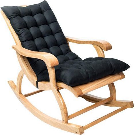Coussins en daim pour chaise longue, coussin antidérapant pour fauteuil à bascule, coussin de siège matelassé épais et rembourré avec attaches pour fauteuil inclinable de jardin (1/5)