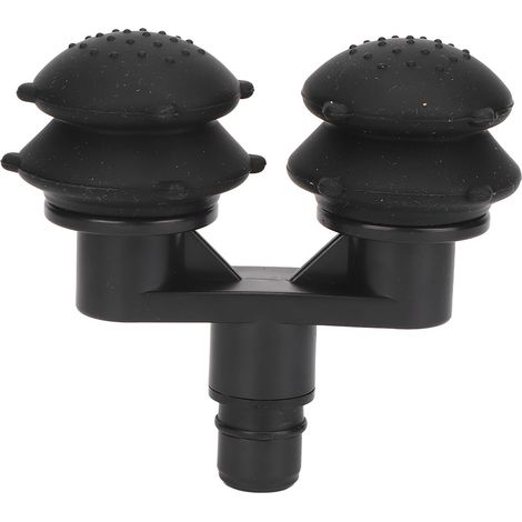 Tête de massage pour pistolet à fascia de calibre 18 mm pour une relaxation musculaire profonde, tête remplaçable pour la modification du pistolet à fascia, tête à double coussin d'air à points noirs. (1/5)