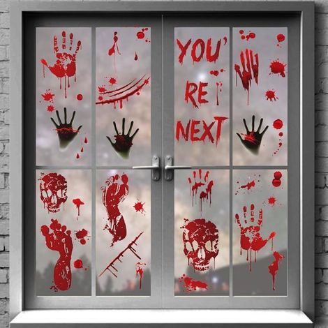 5 autocollants pour fenêtres d'Halloween, pour les décorations, les fêtes d'horreur et les décorations intérieures d'Halloween. (1/5)
