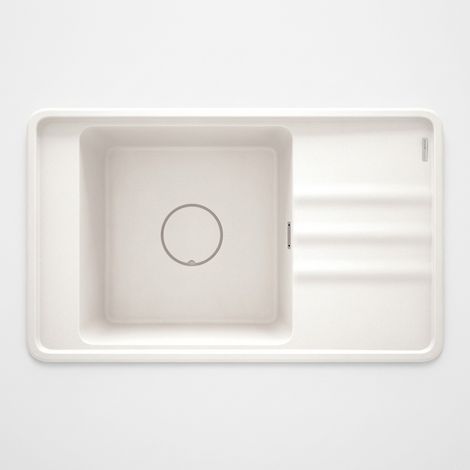 Lavello cucina da incasso in granito con 1 vasca e gocciolatoio 82x50 cm alabastro - Mira