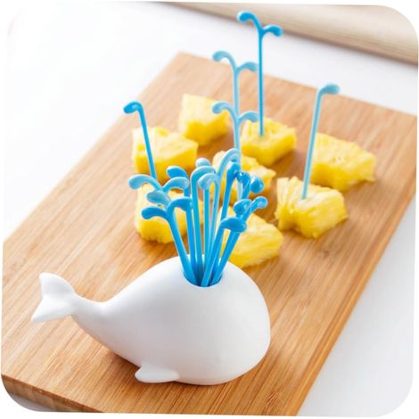 Ensemble de fourchettes à fruits en forme de baleine, petites fourchettes mignonnes – 10 x 4,9 x 4,5 cm