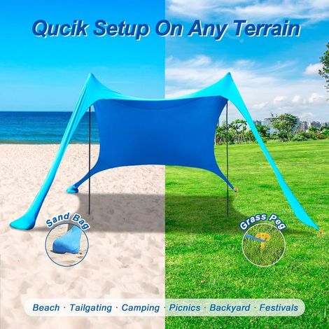 Strandzelt, Sonnenschutz, UV-Schutz, Sonnensegel für Strand, Outdoor-Unterstand zum Wandern, Angeln und Picknicken, 210 x 160 x 150 cm (1/5)