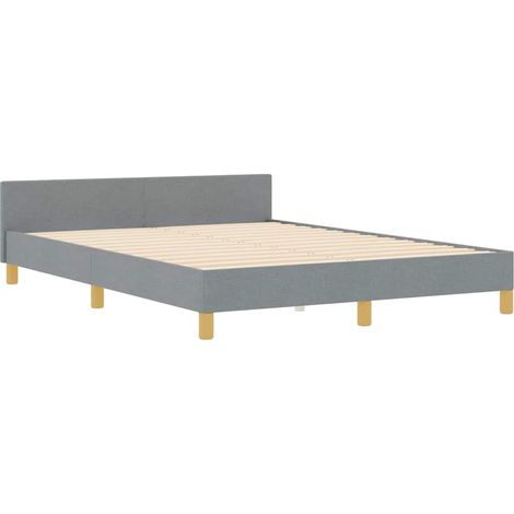 Estructura de cama con cabecera Gris claro 140 x 190 cm tela vidaXL (1/5)