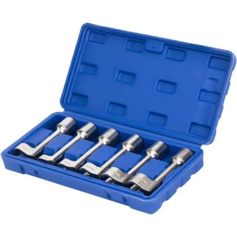 Jeu de 6 douilles ouvertes pour injecteur diesel 1/2", outil de démontage des conduites d'injection en acier CR-MO avec coffret de rangement (1/5)