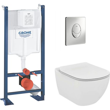 Grohe Pack WC Rapid SL autoportant + cuvette Ideal Standard T354601 + plaque Skate Air chrome (ProjectTesi-2) (1/5)