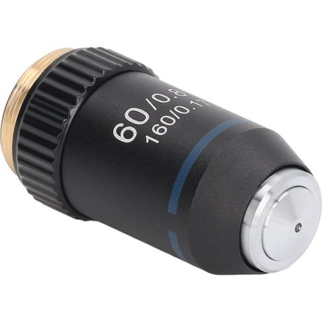 60-fache achromatische Messing-Objektivlinse für biologische Mikroskope, 20,2-mm-Anschluss, Laborobjektiv (1/5)