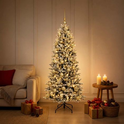 vidaXL Artificial Christmas Tree with Bauble 150 cm 150 LEDs (1/5)