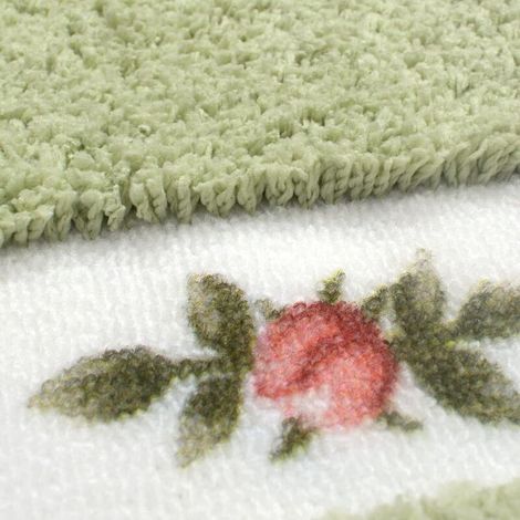 Tapis de toilette en forme de U, tapis de sol absorbant pour salle de bain, tapis de salle de bain antidérapant, lavable en machine, 50x50 cm, vert