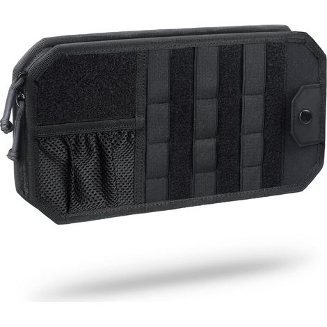 Pochette de Rangement avec Porte-Lunette pour Pare-Soleil de Voiture, Organisateur de Visière Auto, Voiture Accessoires Interieur Poche Tactique pour Permis de Conduire Carte Facture Stylo Clé (1/5)