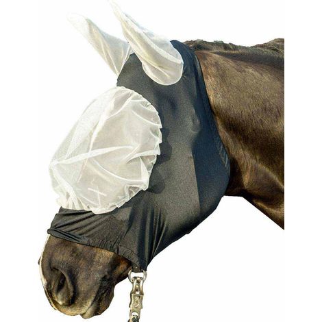 M, Schwarz und Weiß 1291: Weiche und elastische Fliegenmaske für Pferde