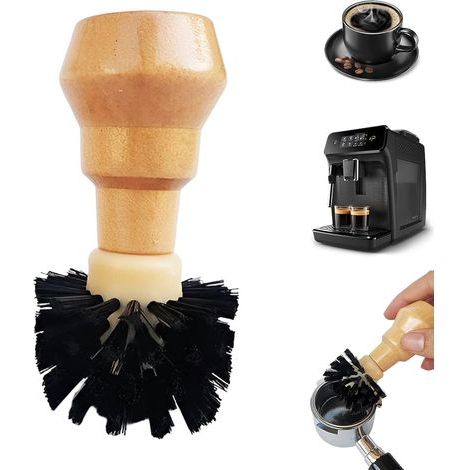 Filtre à café, brosse de nettoyage, outil professionnel de barista, porte-filtre à café, panier, brosse, expresso, brosse de nettoyage pour tasses à café de 51 et 54-58 mm (1/5)