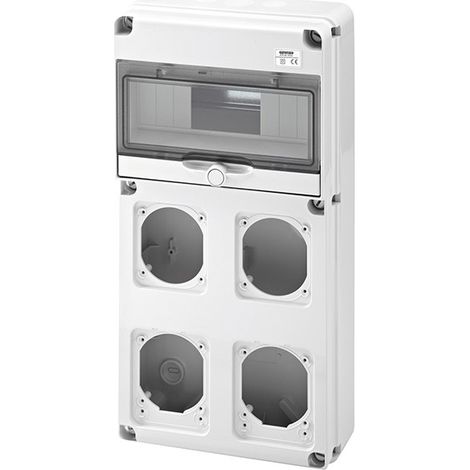 Tableau Gewiss 10 modules avec 4 brides pour prises industrielles GW68003N