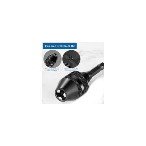 Set di 2 mandrini per trapano, mandrino autoserrante esagonale senza chiave da 6,35 mm (1/4"), capacità mandrino per cacciavite 0,3-6,5 mm, mandrino senza chiave, per trapani avvitatori e avvitatori e