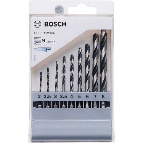 Bosch Accessories 2607002826 PointTeQ HSS Kit punte a spirale da metallo 9 parti 2 mm, 3 mm, 4 mm, 5 mm, 6 mm DIN 338 A (1/5)