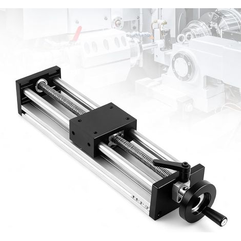 Guidages Linéaires, Rail Linéaire à Course Effective De 200mm Avec Volant Table Linéaire à Vis à Billes De Précision Guidages Linéaires Manuel Pour La Transformation D'équipements CNC (1/5)