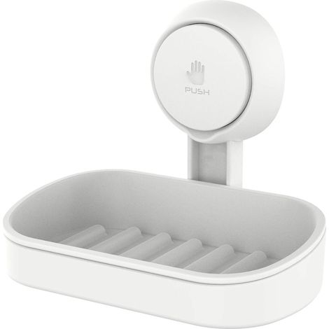 Seifenschale mit Saugnapf für die Dusche, Wandmontage, selbstentleerend, kein Bohren erforderlich, abnehmbarer Schwammhalter, geeignet für Badezimmer, Badewannen, Küchenspülen, wasserdicht, starker Va