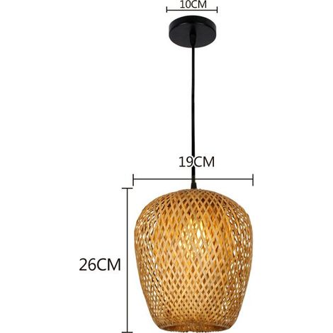 ®TONLRGY Suspension en bambou tressé à la main de style chinois pour la décoration de la maison et du restaurant, 18/19/30 cm. (7) (1/4)