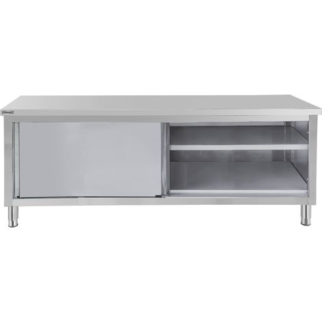 Table de travail inox professionnelle - 600 - Portes coulissantes - 1000mm - Casselin