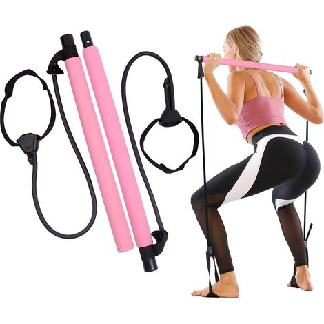 Barre de Pilates portable et réglable - rose (1/5)