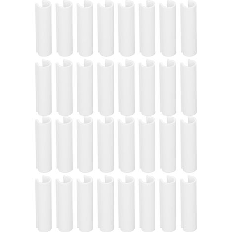 Lot de 32 colliers de serrage pour serre-tuyau en PVC, multifonctionnels et réutilisables, pour bâche de piscine, films et toiles d'ombrage (White Small) (1/5)