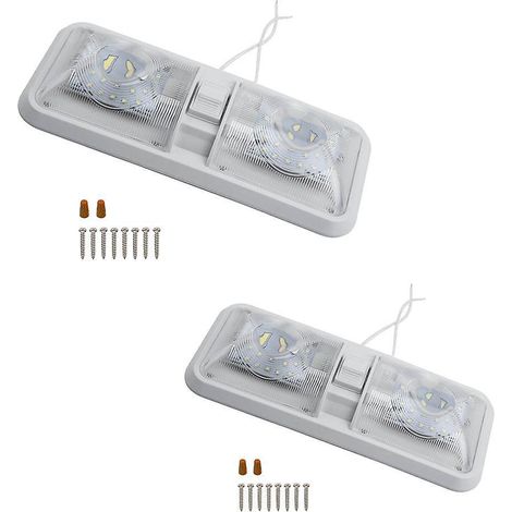 Plafonnier LED 12V DC orientable pour intérieur camping-car - 800 lumens, 96 LEDs avec interrupteur marche/arrêt - Parfait pour fourgons, bateaux et caravanes (1/5)