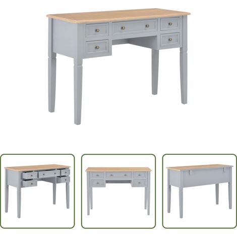 Bureau en MDF - Bureau Gris 109,5 x 45 x 77,5 cm Bois (1/5)