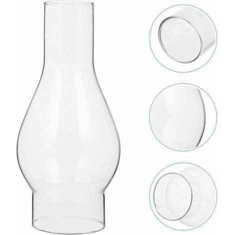 Abat-jour en Verre Transparent pour Lampe à Huile, Cheminée en Verre de Lampe à Pétrole, Abat-jour pour Lampe Kérosène, Accessoires Remplaçables (Size : Small) (1/5)