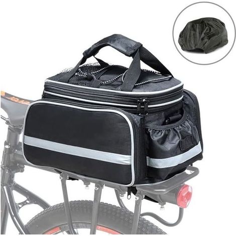 Sacoche Vélo arrière - 3 en 1, 10-27L - Étanche avec Protection Contre la Pluie - Amovible (1/4)