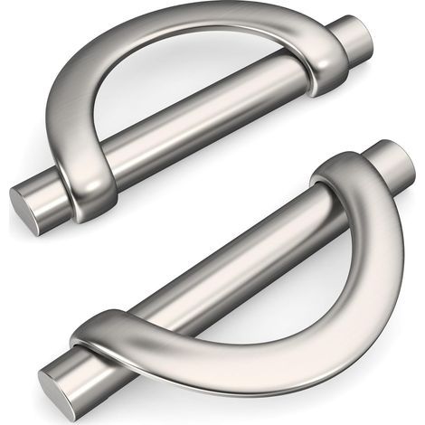 Poignée de meuble de cuisine argentée, 2 pièces, avec vis, en alliage de zinc, idéale pour les bureaux et les tiroirs, espacement des trous : 96 mm (1/5)
