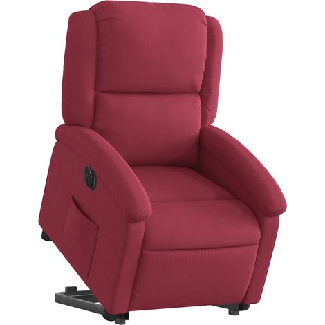 vidaXL Poltrona Alzapersona Reclinabile Elettrica Rosso Vino