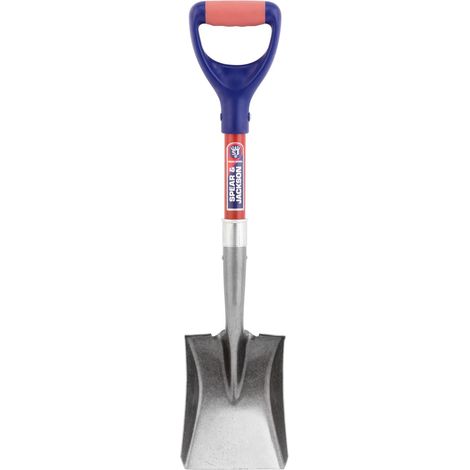 Mini-Bêche à Lame Carrée Manche en Fibre de Verre, Lame en Acier Carbone 210 mm x 160 mm, Poignée Ergonomique, Anti-Rouille Idéale pour Espaces Restreints (1/5)