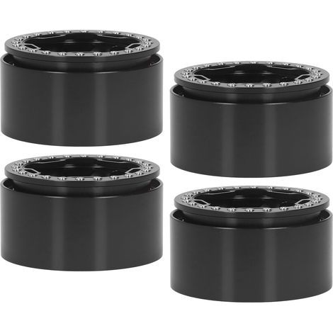 Vier 2,2-Zoll-Felgen aus Aluminiumlegierung, geeignet für RC-Crawler im Maßstab 1:10, schwarz. (1/5)