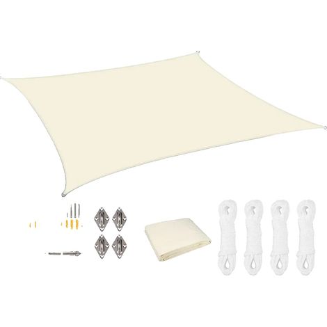 Vela ombreggiante, impermeabile, protezione UV, color crema, 24 pezzi, 3x4 m (1/2)