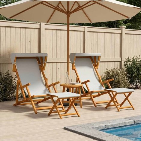 vidaXL Silla de terraza 4 pcs 3 Posición Madera de Eucalipto Maciza (1/5)