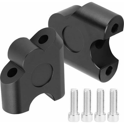 Handlebar Riser, 2Pcs 22mm Universal Motorcycle Handlebar Bar Grip Rear Handlebar Clamp Move Mount Adapter(Black) (1/5)