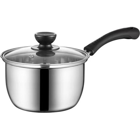 1 Ensemble de casserole à lait en acier inoxydable, marmite à soupe portable, casserole à lait pour cuisinière, casserole chauffante pour lait de cuisine (1/5)