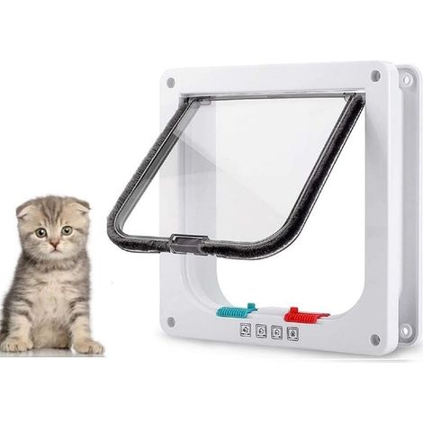 Chatières et portes manuelles Chatière intelligente chat porte 20 x 19 cm Blanc (1/5)
