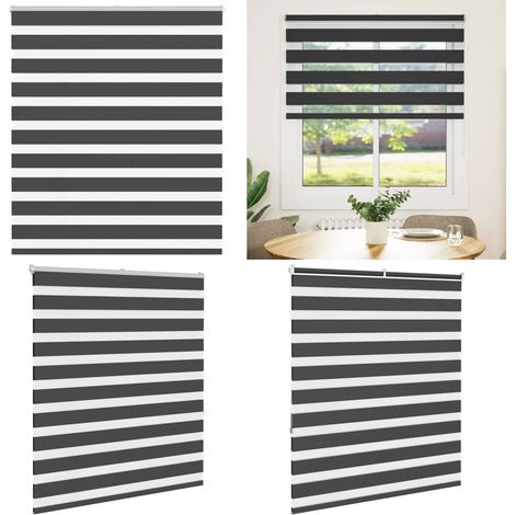 vidaXL Zebrarollo Schwarz 125x150 cm Stoffbreite 120,9 cm Polyester (1/5)