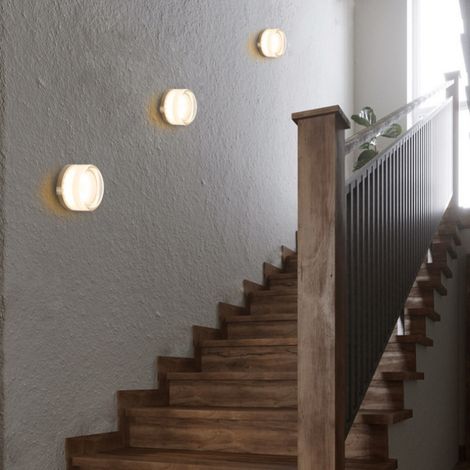 3er Set Moderne Wandleuchte LED Runde Wandlampe Kreative Deckenleuchte Warmweißes Licht Transparent Ø13.5cm