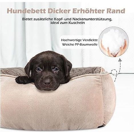 Panier pour Chien Moyen Taille, Lit Chien Lavable Pelucheux, Antidérapant Coussin Anti-anxiété Doux Confort pour Petit Moyen Chiens et Chats, 63x53x20cm (1/4)