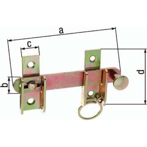GAH Jouet de volet de frappe L.120mm l.18mm STA galv. jaune galv. trou D. 6mm - 314446 (1/3)