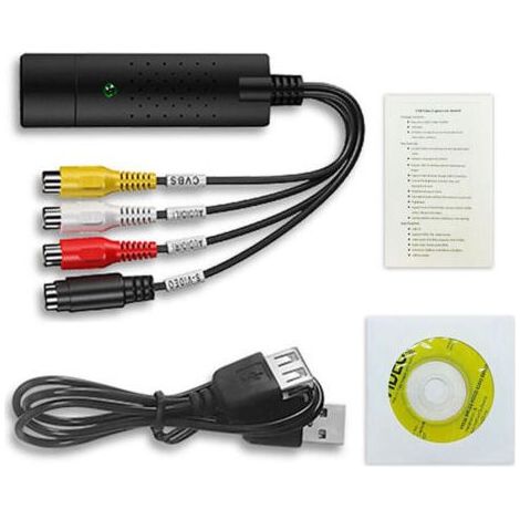 Convertisseur Vidéo USB 2.0 Boîte de Capture VHS Magnétoscope vers PC Compatible NTSC/PAL/SECAM Windows 10