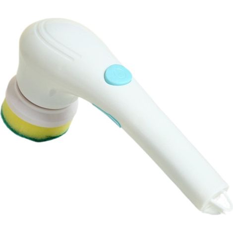 Brosse De Nettoyage Électrique Rotative - 24,5 x 10,5 x 8 cm - Sans Fil Rechargeable - 380 Tr/Min - Étanche - Pour Salle De Bain Cuisine Sol Carrelage Vasque Baignoire - 6 Têtes Interchangeables - Bla (1/5)